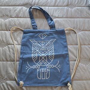 Reusable Owl Print Drawstring Bag